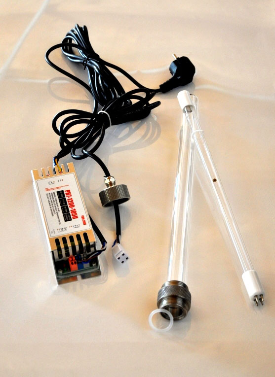 UVC Tauch-Freistrahler Profi 52 Watt Amalgam 3-teilig Montageset