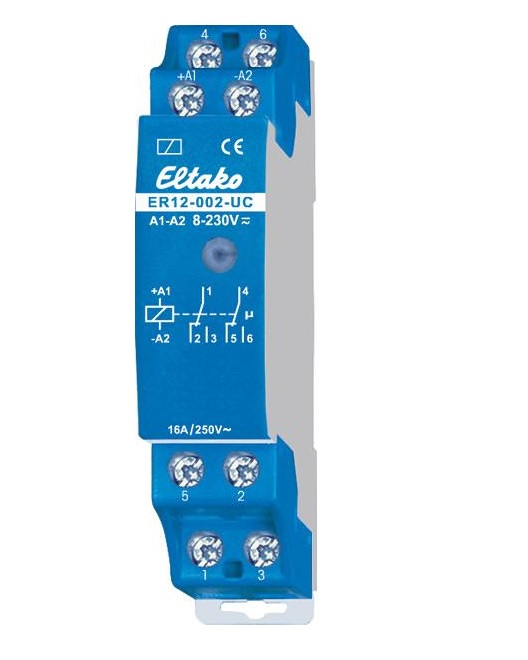 Eltako Schaltrelais ER12-002-UC, 2 Wechsler 16A/250
