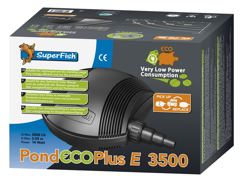 Superfish Koiteich Pumpe Pond ECO Plus E 3500 14 Watt